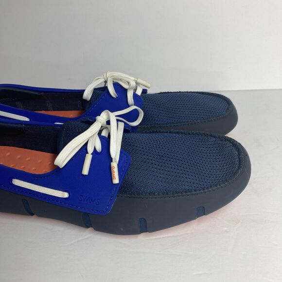 Swims Shoes Mens Size 9 Blue Orange Mesh Lace Up Loafers Water Resistant Comfort - Picture 7 of 15